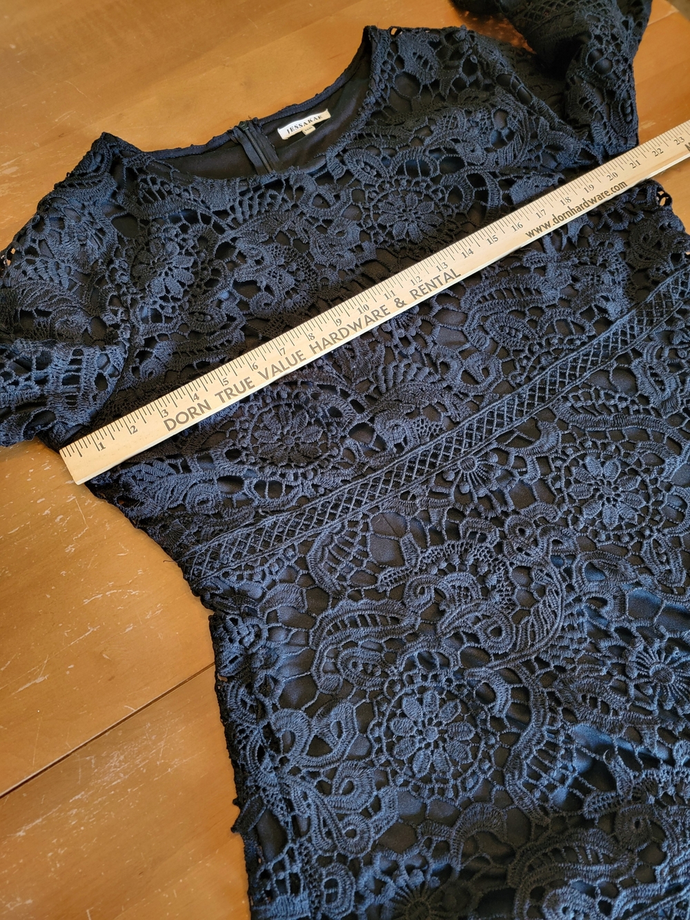 JessaKae Black Crochet Lace Midi Dress Bell Sleeves XXXL - Picture 15 of 16